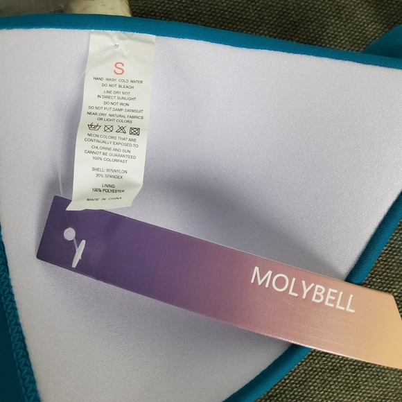 Molybell Teal Halter Push Up Bikini Set Size Small - Picture 4 of 6
